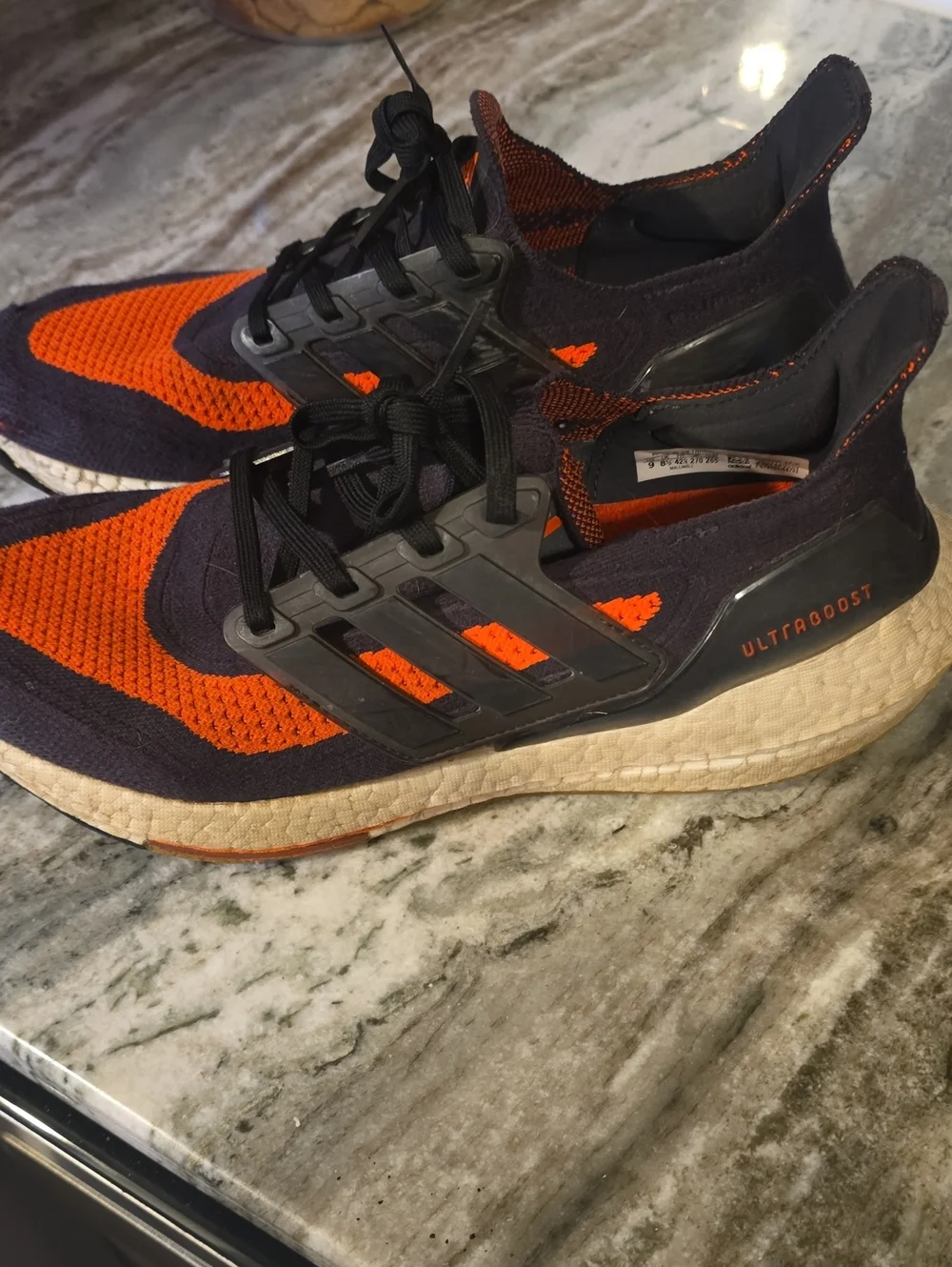 Adidas Men’s Ultraboost Knit Running Shoes - Black & Orange